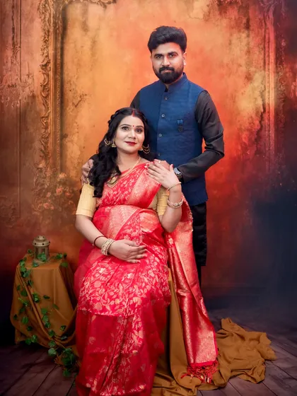 It is my absolute pride to capture our beautiful culture. Here, we created a classic portrait with the couple in traditional attire, celebrating their heritage as they await their new arrival.