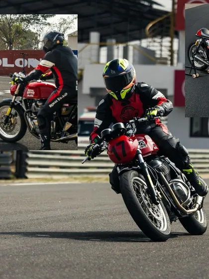 A collage of action shots from the Royal Enfield Track School, showcasing riders honing their skills under our guidance.