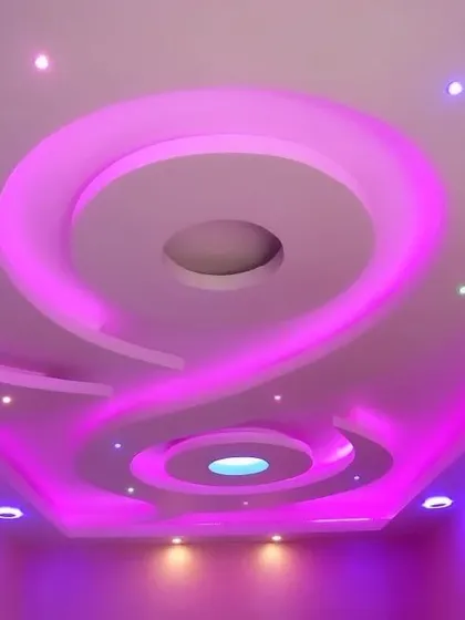 A spiral design with bright pink LED lighting. This is a bold and playful choice, perfect for someone who wants their home to stand out.