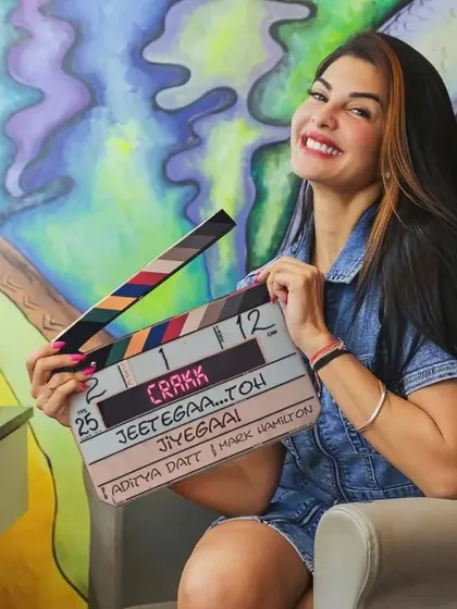 A fun moment on the set of 'CRAKK' with Jacqueline Fernandez. It's always a joy to work with such talented and vibrant actors.