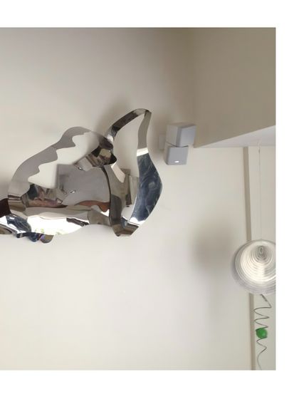 The end of the long installation, culminating in a flourish of bent steel.