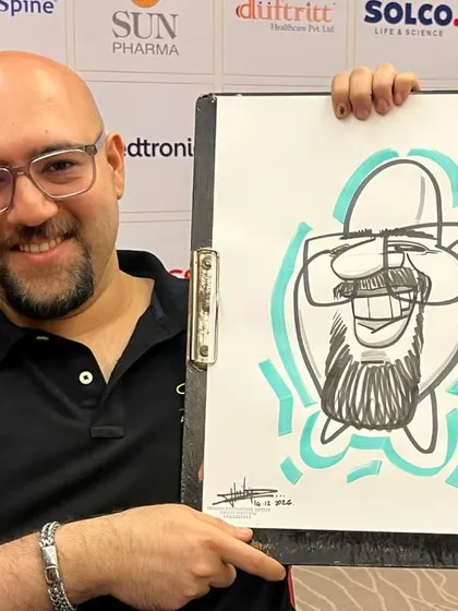 It was a blast drawing for over 250 medical professionals at this corporate event in Pune. Live caricatures are a great way to make any corporate get-together more engaging and fun.