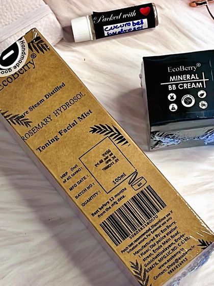 Another look at a PR package, featuring my Rosemary Hydrosol, Mineral BB Cream, and a cucumber lip balm.