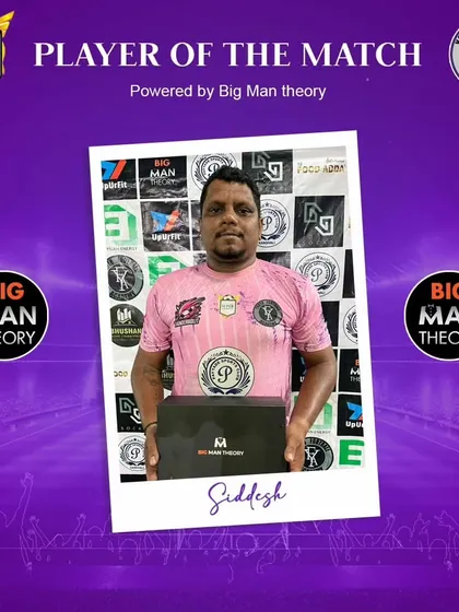 Siddhesh, earning the Player of the Match award for his impactful play.