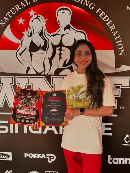 Another one of my amazing clients, Devanshi, with her certificate. Every athlete's journey to the stage is a victory in itself.