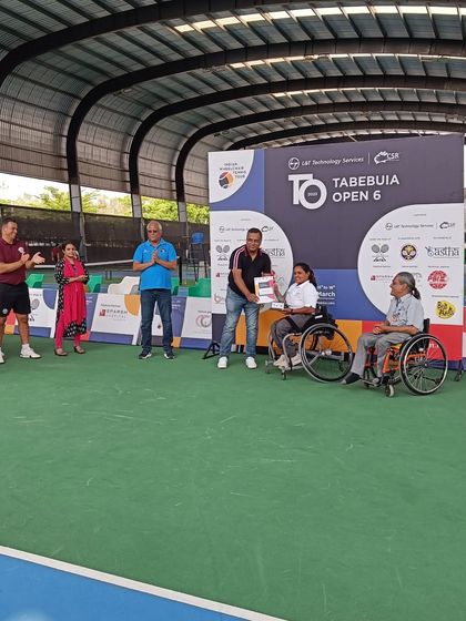An awards presentation for another category at the Tabebuia Open. Every participant's effort is recognized and celebrated.