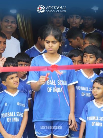 A young player does the honor of cutting the ribbon, officially inaugurating our Tathawade, Pune center. This symbolizes our player-centric approach and our mission to build the future of football.