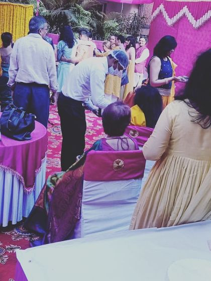 A colorful and vibrant setup for a Mehndi function I catered for 60 guests. I can coordinate my decor and buffet to match the theme of your wedding events.
