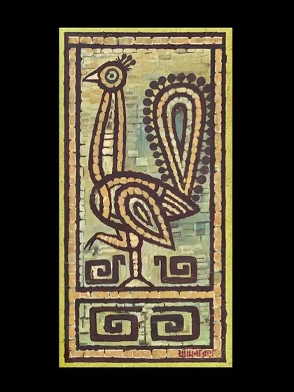 A beautiful 'Peacock' in tempera on board by the great Jamini Roy. As one of the nine gems of Indian art, his work is highly sought after, and this piece was a highlight of our themed peacock auction.