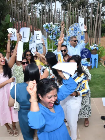 The pure, unscripted joy of guests during a party game is what I live for. This moment from a 40th birthday bash captures the exact high-energy, fun-filled atmosphere I create.