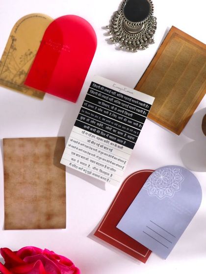 Vellum ephemera and a Hindi quote sticker sheet from the Indian Aesthetics kit.