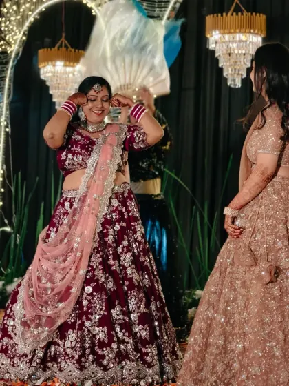 A candid moment during a mother-daughter dance. We choreograph routines that allow for spontaneous interactions and genuine expressions of love.