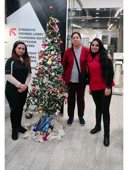 Spreading holiday cheer at the gym. Our staff and members get into the festive spirit.