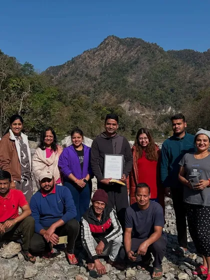 The smiles say it all. This is our tribe, a wonderful group of souls who came together for our wellness retreat in Rishikesh. We share, we learn, and we grow, leaving with new friendships and a renewed sense of purpose.
