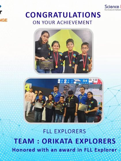 Team 'Orikata Explorers' honored with an award in the FLL Explorer category. Their journey from the classroom to the competition stage at FIRST LEGO League was a joy to watch.