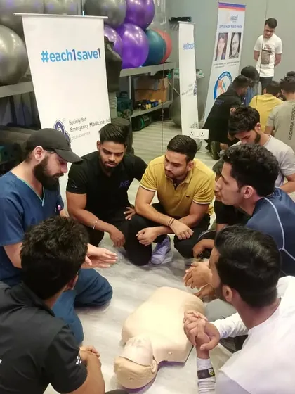 Our trainers gathered for the invaluable CPR session, because safety always comes first.