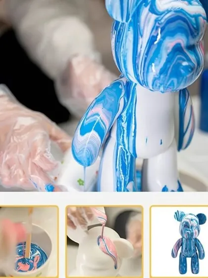 It's as simple as mix, pour, and admire! This little guide shows you exactly what we do in the workshop. We'll start by mixing your chosen acrylic paints, then pour them to create beautiful marbled effects, resulting in your own custom art piece.