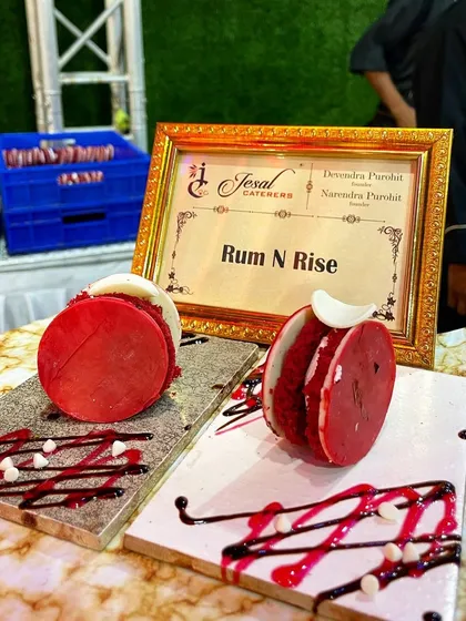 A close up of my 'Rum N Rise' dessert. This is a pure vegetarian creation, beautifully plated to provide a memorable end to the meal.