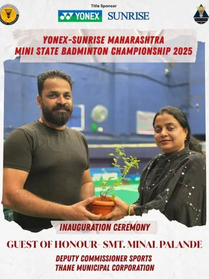 Smt. Minal Palande being felicitated at the inauguration ceremony. I make it a point to honor all dignitaries for their contribution to sports.