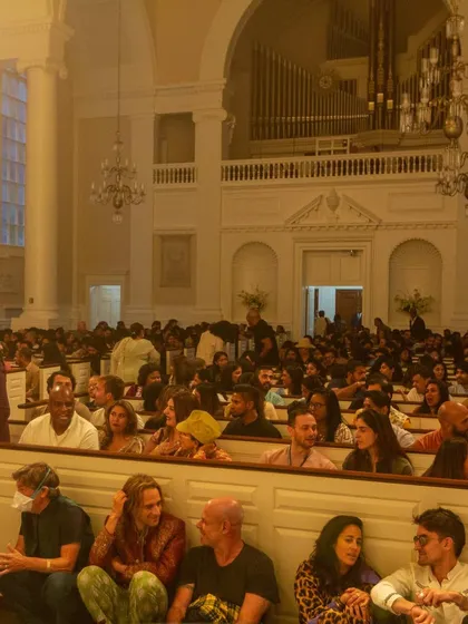 A look at the sold-out crowd at my New York show. It's amazing to see so many people from different walks of life coming together to experience the healing power of traditional Indian music.
