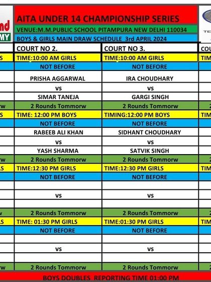 Tournament Schedules & Information photo 22