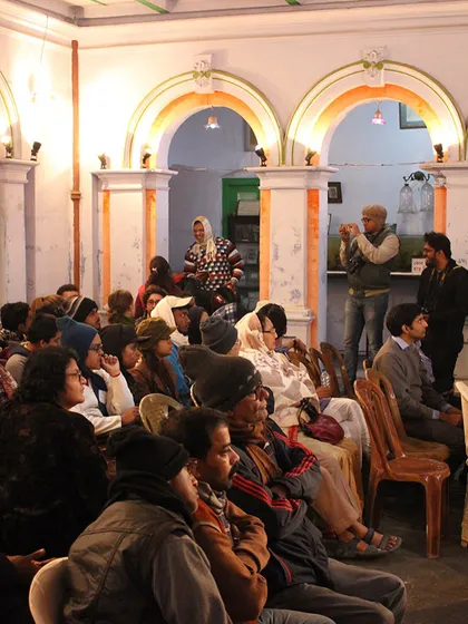 The audience at the community meeting, demonstrating the power of heritage spaces to bring people together to discuss important local issues.