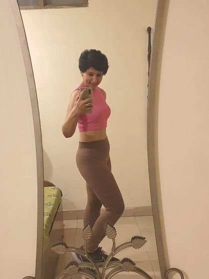 Don't just wish for a fit body, work for it. This mirror selfie is a reminder of the results that consistent effort can bring.