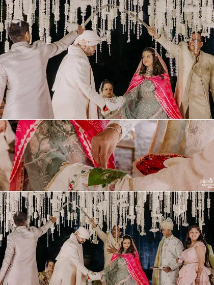 The sacred rituals of a Hindu wedding. I ensure that the setup for the pheras is both beautiful and respects all the traditional elements of the ceremony.
