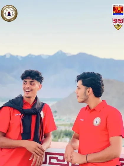 Brotherhood and camaraderie. Two players share a light moment during the Ladakh tour. The friendships forged here are as important as the skills learned.