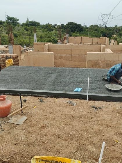 More scenes from our construction sites. These images document the journey of building, from laying rebar and curing concrete to the meticulous work of masonry, all part of bringing a sustainable home to life.