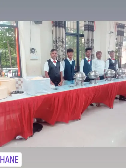My team at a buffet setup in Thane. I provide catering services across Navi Mumbai, Thane, and surrounding areas.