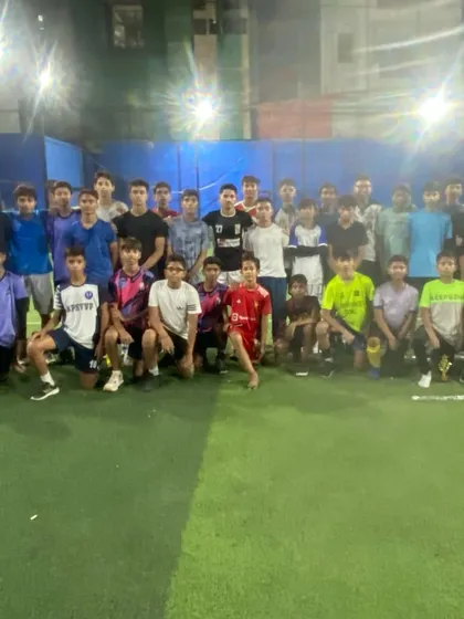 A group photo of all the participants at the Delhi Youth League trial in Karkardooma. These events are not just about scouting talent but also about building character, determination, and sportsmanship.