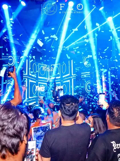The moment the confetti drops at Flo, Bangalore. These are the peak moments that make a night truly special.