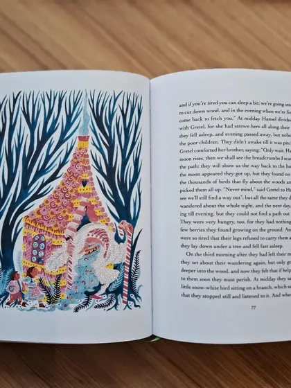 An illustration from 'Gender Swapped Fairy Tales' showing a reimagined scene from Hansel and Gretel.