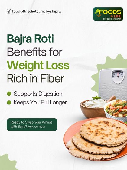 Swapping your regular wheat roti with bajra roti is a great change for weight loss. Bajra is rich in fiber, which supports digestion and keeps you feeling full for longer.