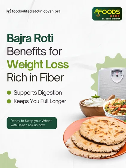 Swapping your regular wheat roti with bajra roti is a great change for weight loss. Bajra is rich in fiber, which supports digestion and keeps you feeling full for longer.