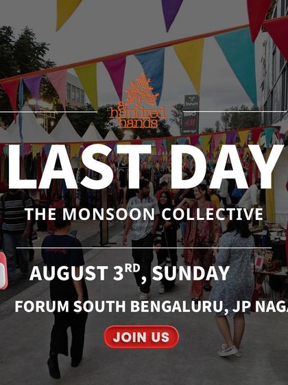 The final call for The Monsoon Collective. Our event posters capture the excitement and invite everyone to join the celebration of handmade goods.
