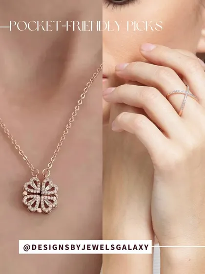 Sometimes all you need is a delicate piece of jewelry to complete your look. This versatile clover necklace and simple ring are perfect examples of affordable, everyday accessories that add a touch of sparkle.