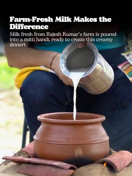 What makes our Makhana Kheer so special? It starts with farm-fresh milk, poured into a mitti handi, ready to be slow-cooked over a chulha. This is tradition in a pot.