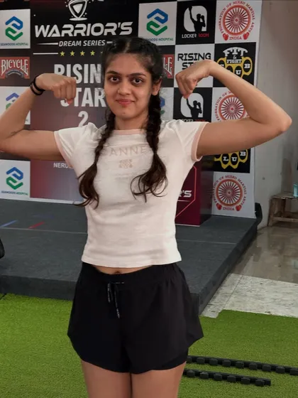 Zene, ready for war after her weigh-in at the Warrior's Dream Series. The confidence and strength are visible.