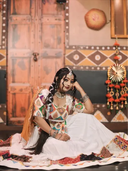 A still from my 'Gori Radha' performance video. This pose captures the devotional and graceful essence of the choreography.