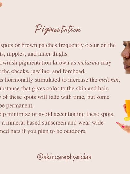 Hormonally stimulated melanin production can lead to dark patches on the cheeks, forehead, and even areas like the inner thighs. While many spots fade, some can be permanent, making sun protection essential.