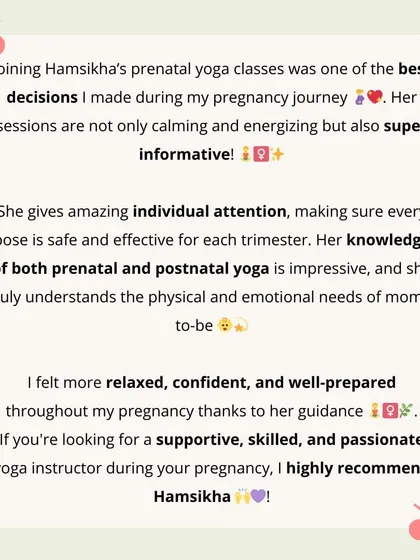 It means the world to me when clients feel supported and confident. This feedback from Dr. Sumukhi, a mom-to-be I worked with, highlights my commitment to providing safe, informative, and personalized guidance through every stage of pregnancy and beyond.