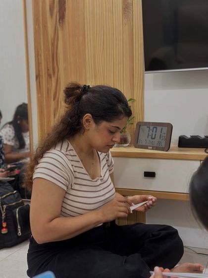 A candid moment from class, caught while I was busy teaching. My focus is always 100% on my students and making sure they understand every little detail.