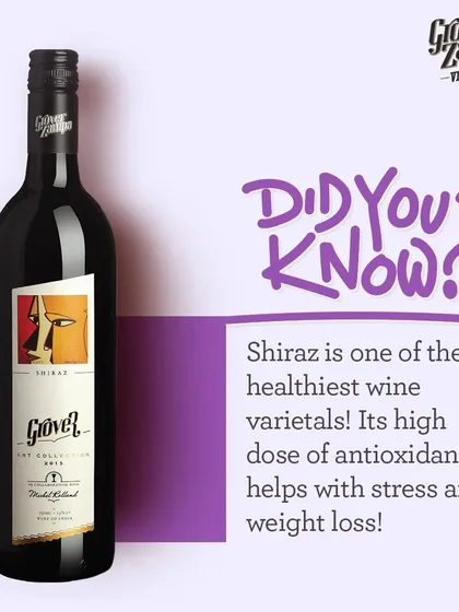 Did you know that Shiraz is one of the healthiest wine varietals? Its high dose of antioxidants can help with stress, making our Art Collection Shiraz a choice you can feel good about.