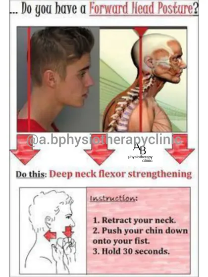 This is a simple yet powerful exercise to combat forward head posture. By retracting your neck and pushing your chin down against your fist, you strengthen the deep neck flexor muscles that are crucial for proper alignment.