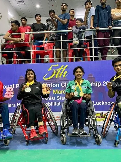 Our para-athletes at the 5th National Para Badminton Championship. We came back with seven medals. This is the result of pure grit and determination from our wheelchair and standing para-athletes.