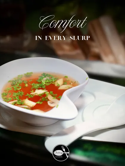My Korean ramen offers comfort in every slurp. This warm and soulful soup is a perfect addition to any menu, especially for evening events, providing a comforting and flavourful option for guests.
