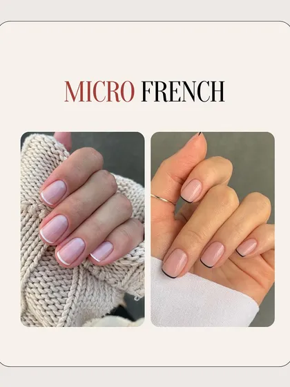 The micro French is all about subtlety. A razor-thin line of color at the very edge of the nail gives a barely-there look that's incredibly chic and perfect for short nails.