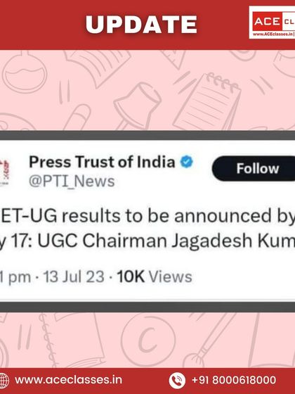 An update from the UGC Chairman confirming the announcement date for CUET-UG results.
